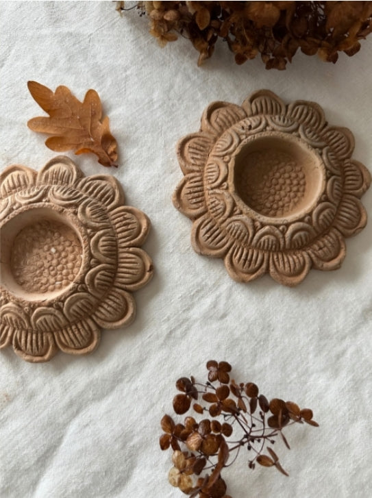 Terracotta candlestick