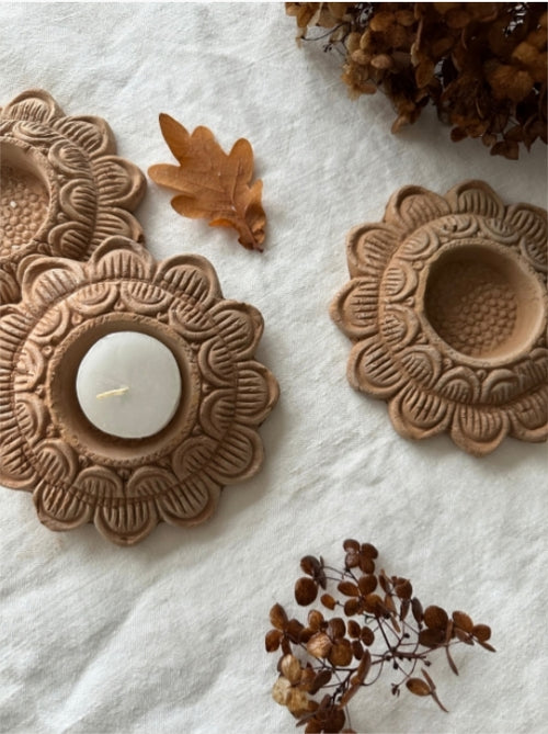 Bougeoir terracotta