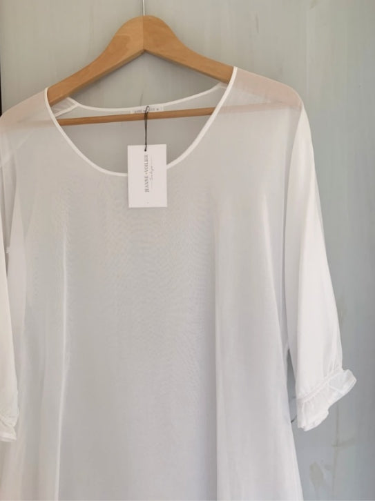 Silk and cotton voile dress