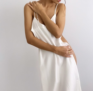 Lily ivory silk maxi dress
