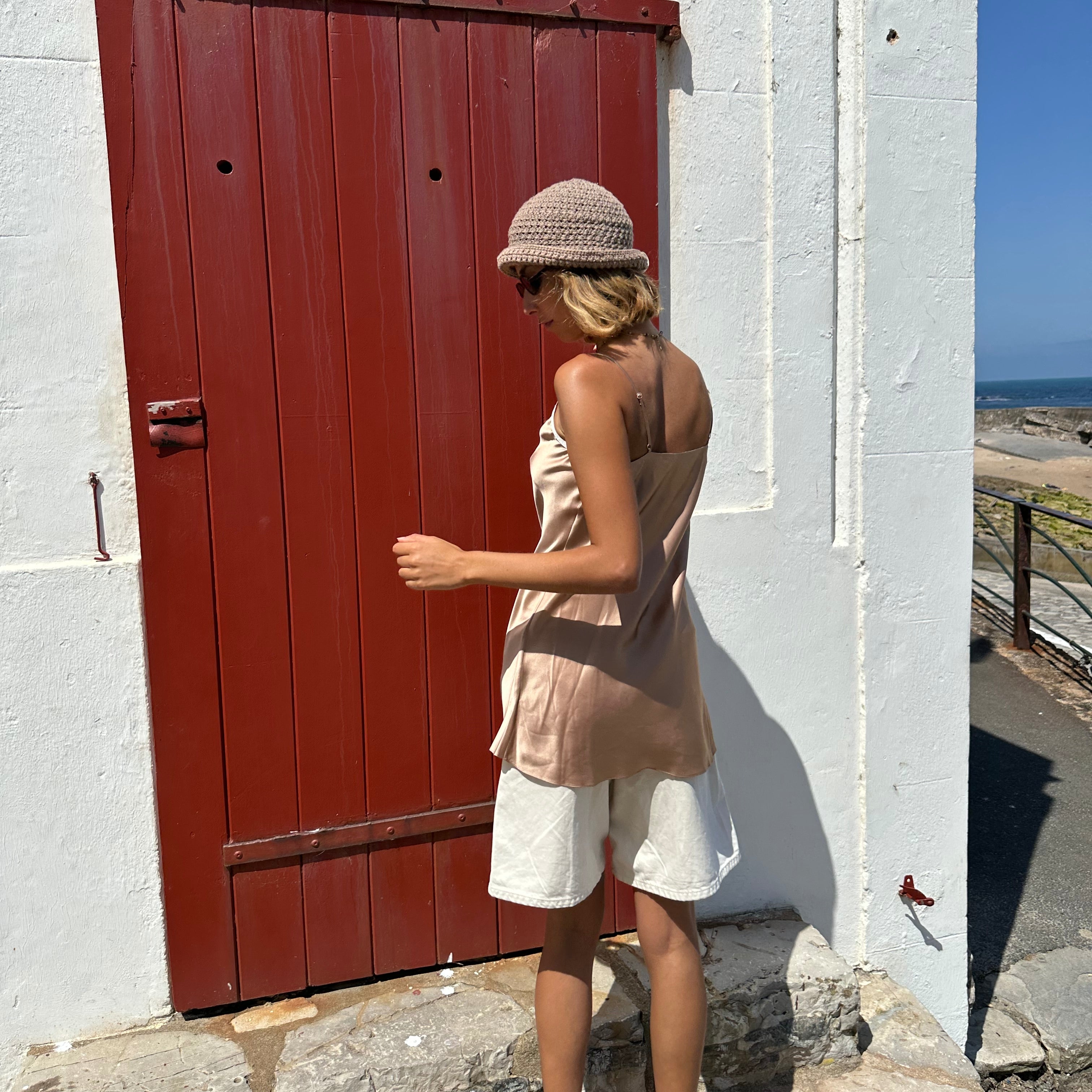 Robe slipdress or et paillettes*