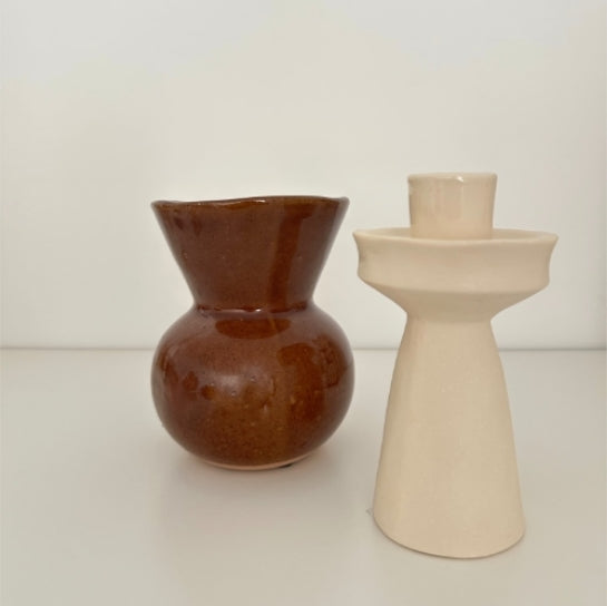 Brown enameled vase