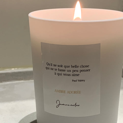 Amber scented candle