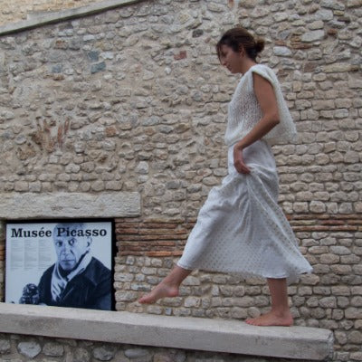 Sarah long silk and gold skirt