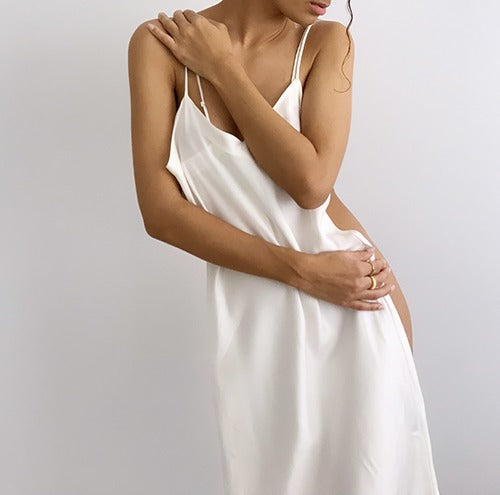 Lily ivory silk maxi dress