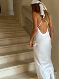 Lily ivory silk maxi dress