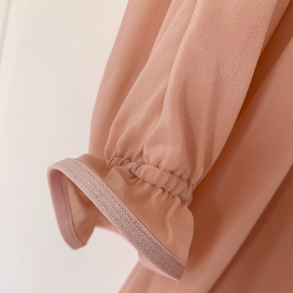 Pink sequined silk dress